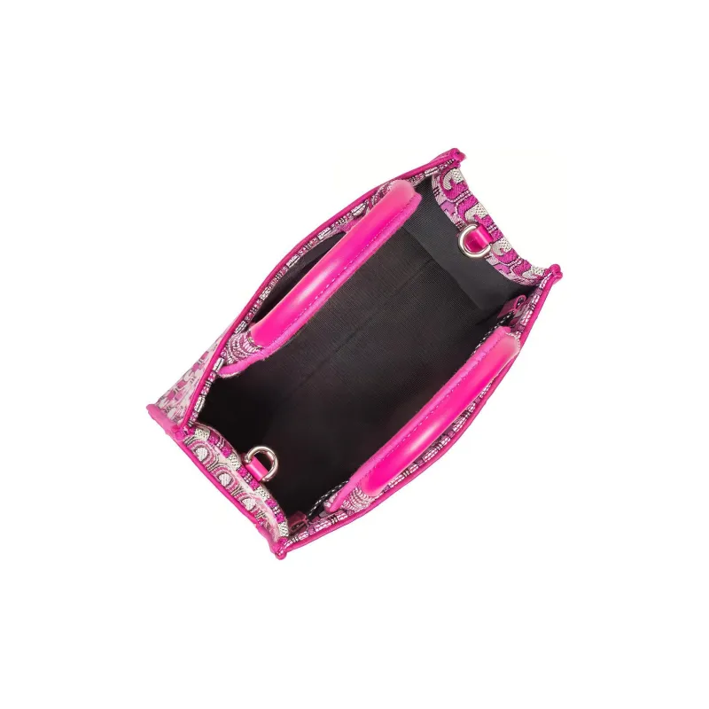 Furla Opportunity Fabric Tote Bag Shopping Bag Shoulder Bag Crossbody Bag Handbag Small Size Women's Pink-4
