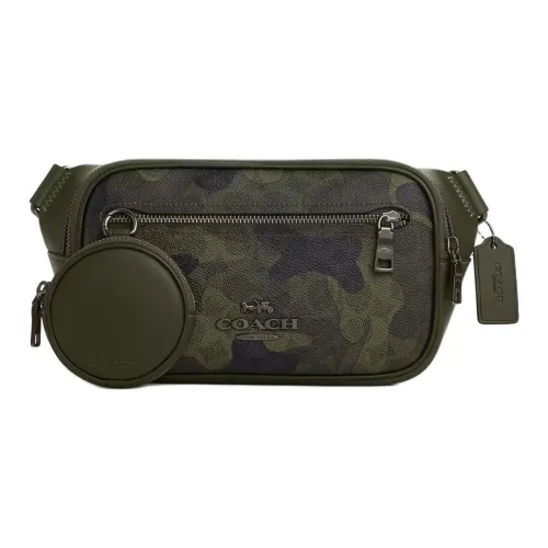 COACH Elias Coated Canvas Single Compartment Crossbody Fanny Pack Mini Men's Green