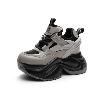 Shangjinni Height Increasing Impact Resistant Wear Resistant Lightweight Slip Resistant Low Top Chunky Sneakers Women's