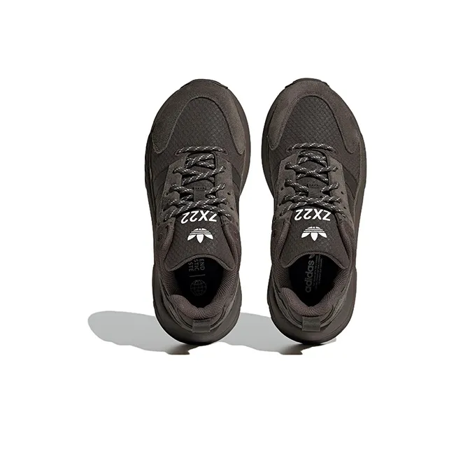Adidas Originals ZX 22 Slip Resistant Cushioning Abrasion Resistant Low Top Kids Lifestyle Shoes Dark Green Teenagers-3