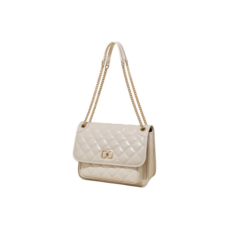 Marino Orlandi Synthetic Leather With Cow Leather Small Square Bag Shoulder Bag Women's Black/White-30