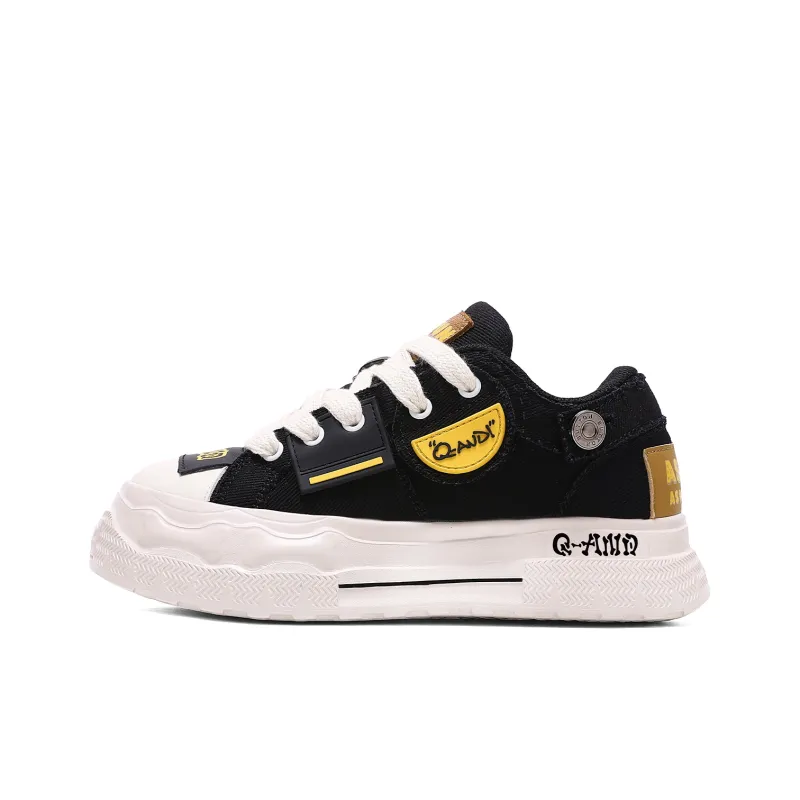 Q AND Cushioning Coverage Height Increasing Abrasion Resistant Low Top Skateboard Shoes Unisex-1