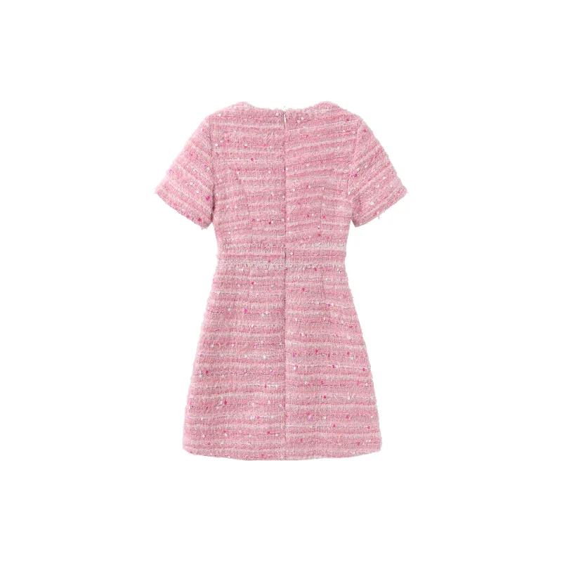 Fish Rabbits Short Sleeved Dress Women's Cherry Blossom Pink-1
