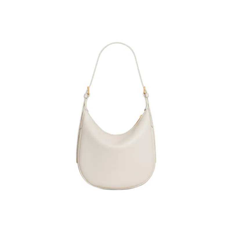 CELINE Triomphe Cow Leather Portable Crossbody Bag, Shoulder Bag Small Size Women's Cotton White-3