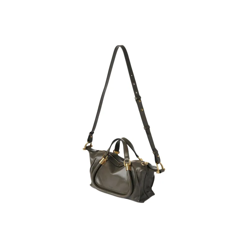 Chloe Calfskin Shoulder Bag, Crossbody Bag, Handbag Small Size Women's Gray-1