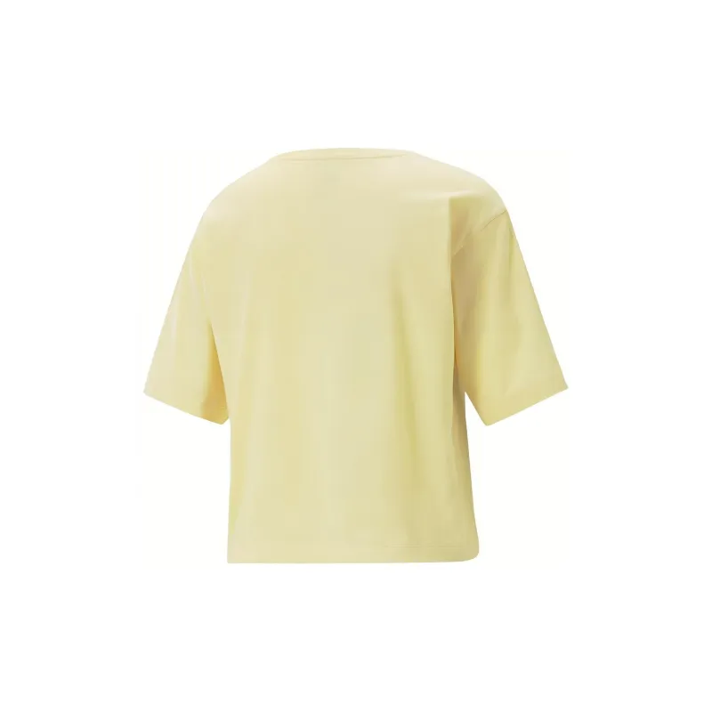 PUMA Drop Shoulder Sleeve T Shirt Women's Yellow-1