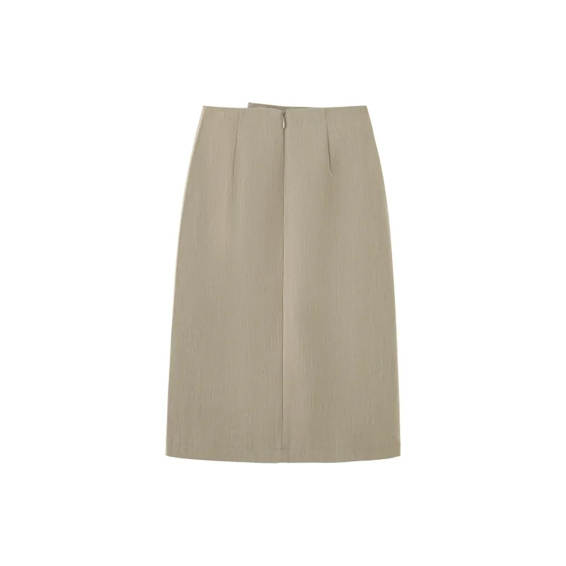 0571 Family Casual Long Skirts Women's Khaki-1