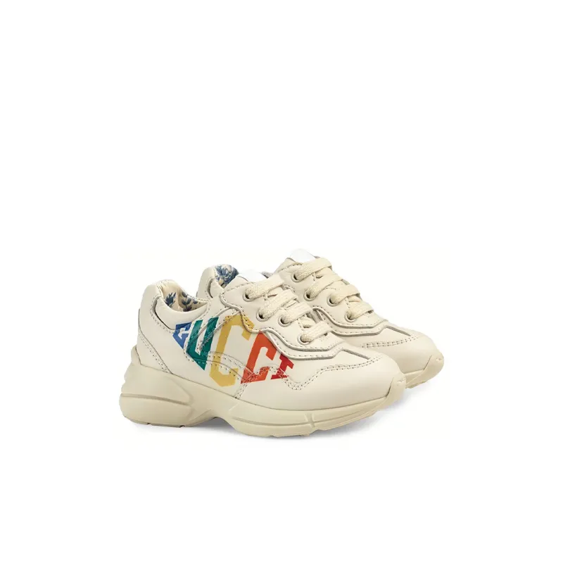 GUCCI Rhyton Low Top Kids Lifestyle Shoes Ecru Kids'-1