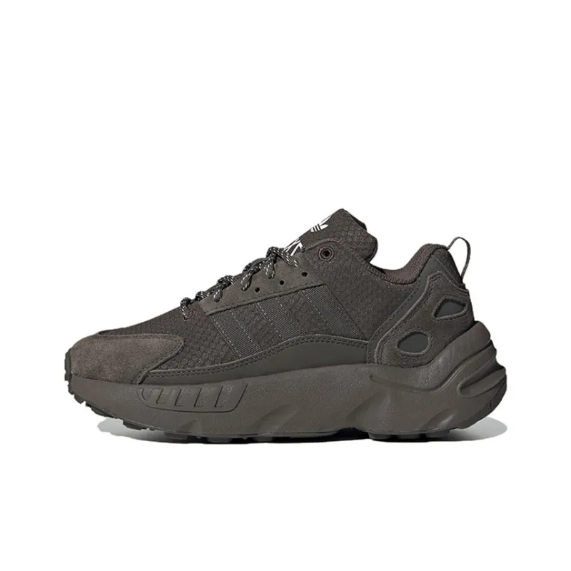 Adidas Originals ZX 22 Slip Resistant Cushioning Abrasion Resistant Low Top Kids Lifestyle Shoes Dark Green Teenagers-0