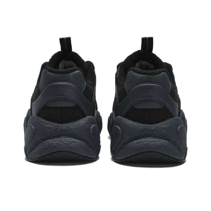 FILA Croissant Anti Slip And Wear Resistant Warm Low Top Chunky Sneakers Women's Black-3