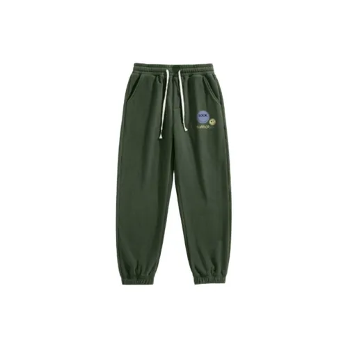 WARRIOR Knitted Sweatpants Men Green-WHL Blue And Yellow Smiley Face