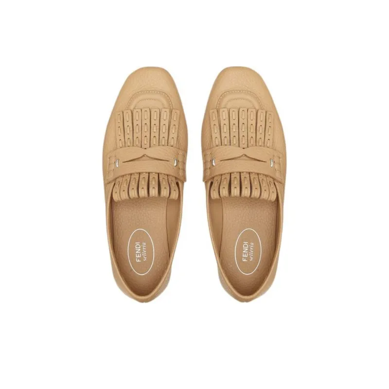 FENDI Selleria Loafers Women's Beige-3