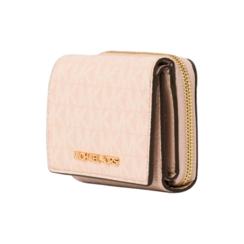 MICHAEL KORS Jet Set Travel Coated Canvas Wallet Trumpets Women's Pink-5