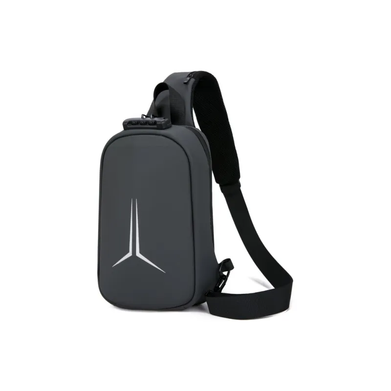 Dusen Kangaroo Membrana Dermalis Sling Bag Regular Unisex Dark Gray/Light Gray/Black/Blue-17