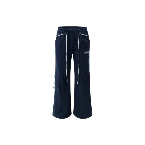 COOLALPACA Casual Pants Unisex Navy Blue