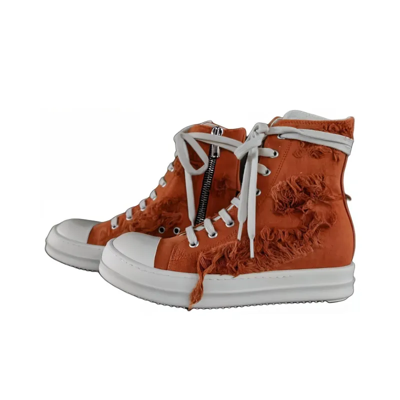 Rick Owens DRKSHDW High-Top Stylish Skateboarding Shoes Women's Orange-3