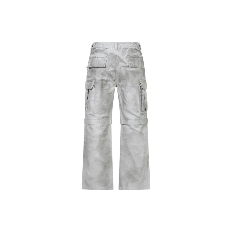 PEIMENG Cargo Pants Unisex Light Gray-1