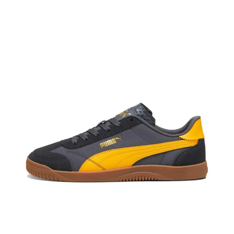 PUMA Club 5v5 Anti Slip Wear Resistant Low Top Skateboard Shoes Men's Black Gold-0