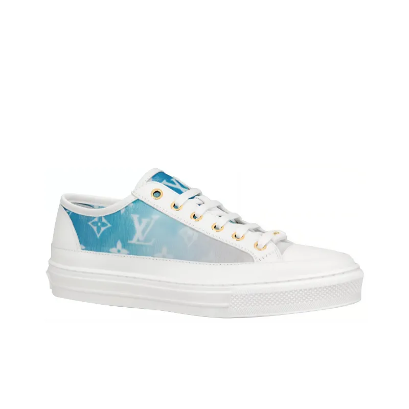 LOUIS VUITTON Stellar Sneakers 'White With Fading Blue Monogram' Women's-1