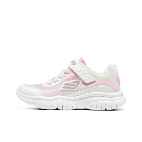 Skechers Flex Blast Slip-Resistant Cushioning Wear-Resistant Low-Top Kids Lifestyle Shoes White Teenagers