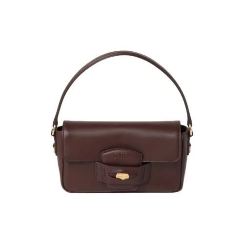 MIU MIU Penny Leather Shoulder Bag Crossbody Bag Handbag Regular Women's Heather Wood Color