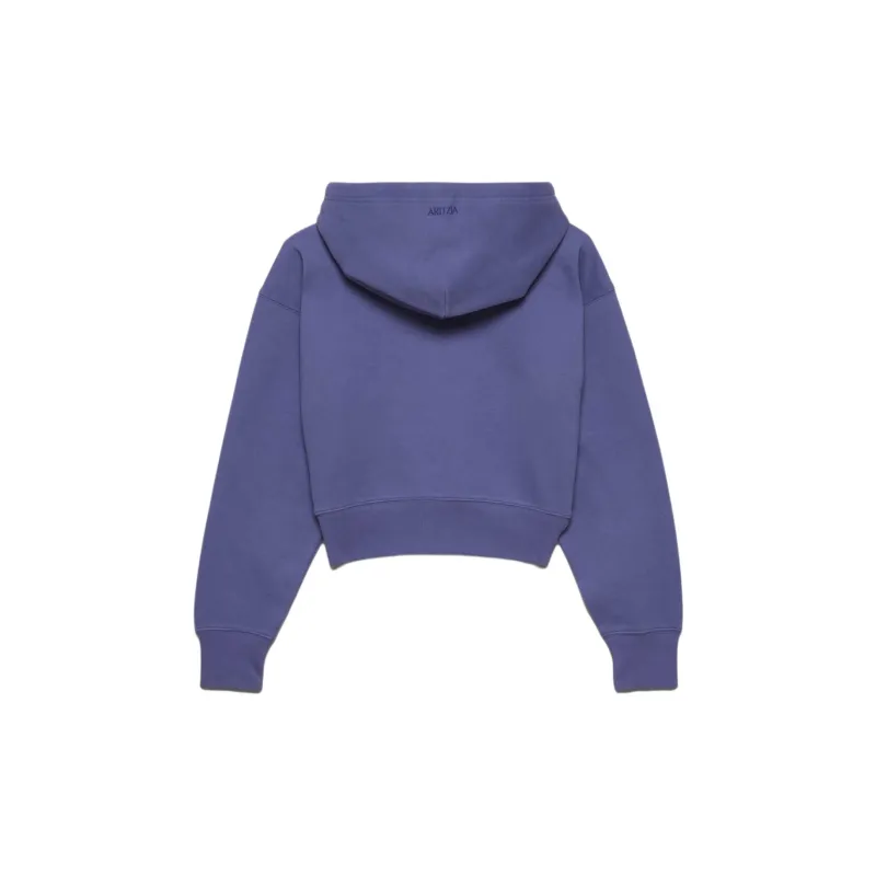 ARITZIA Sweatfleece Cozy Fleece Boyfriend Boxy Zip Hoodie Sweatshirt Women's Nightshade Blue/cheese Blue-1