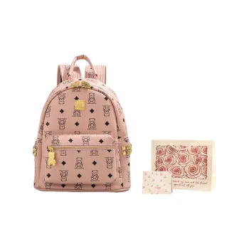 Rainbow Girl PU Backpack Regular Women's Pink/Brown/Ecru/Black