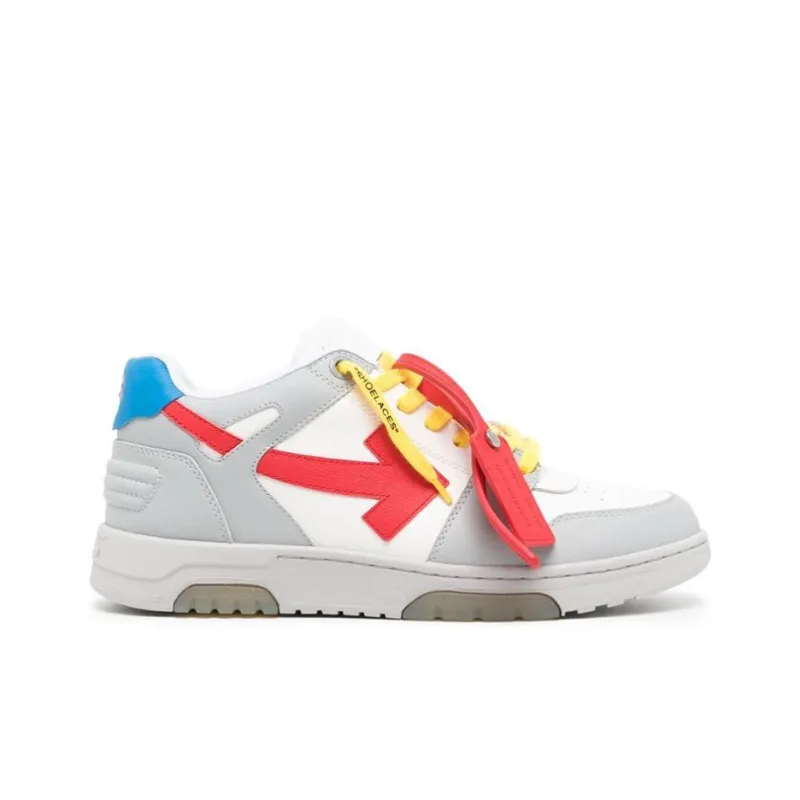 OFF-WHITE Out Of Office Low-Top Stylish Skateboarding Shoes Men's Red Gray-1