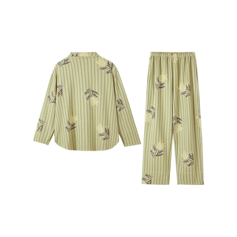 Kerener Pajama Set Women's Mustard Green-1