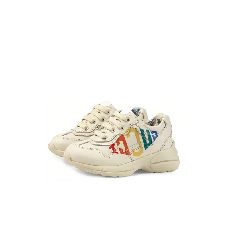 GUCCI Rhyton Low Top Kids Lifestyle Shoes Ecru Kids'-0