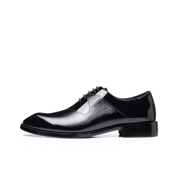 LAORENTOU Dress Shoes Men Low Top Black