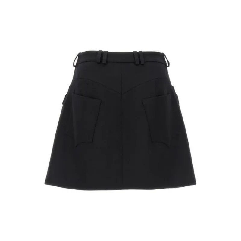 BALMAIN Logo Button Mini Skirt-2