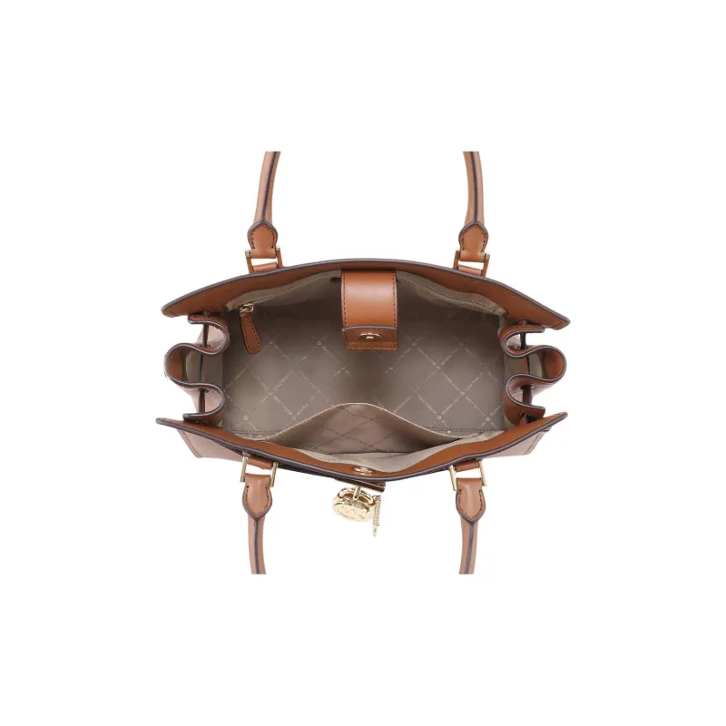 MICHAEL KORS Leather Lockable Bag, Crossbody Bag, One Shoulder Handbag Medium Size Women's Leather Brown-2