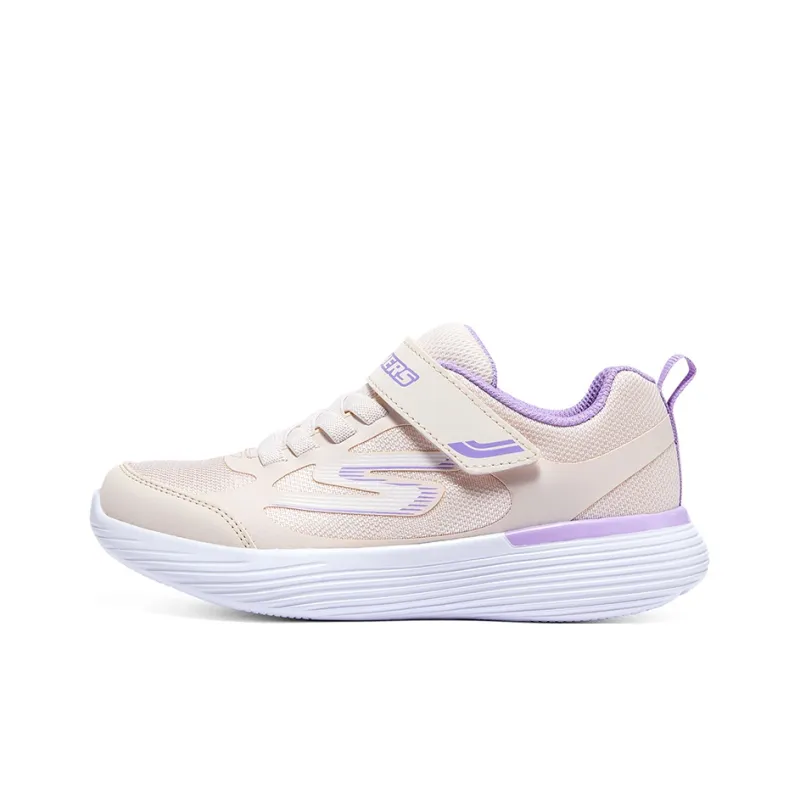 Skechers Go Run 400 V2 Anti Slip Wear Resistant Low Top Kids Lifestyle Shoes Beige Purple Teenagers-0