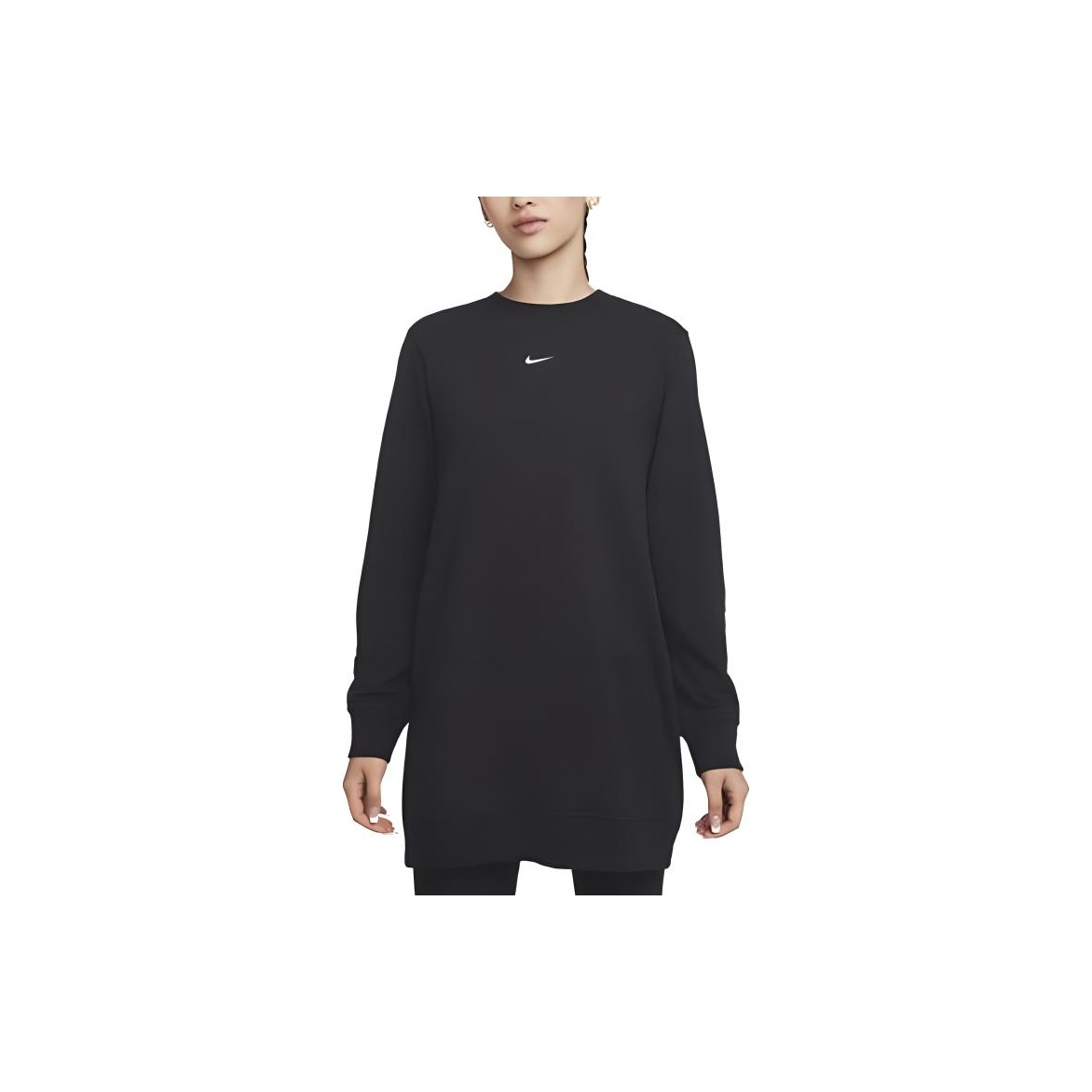 Womens black tunic sweatshirt sale