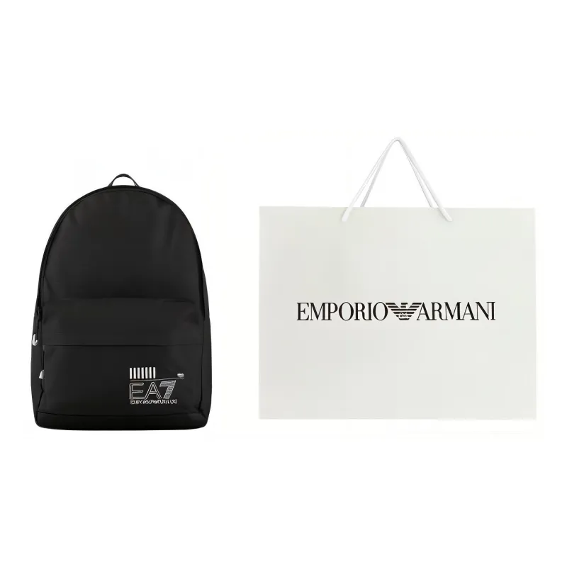 EMPORIO ARMANI Polyester Backpack Unisex Black & White-5