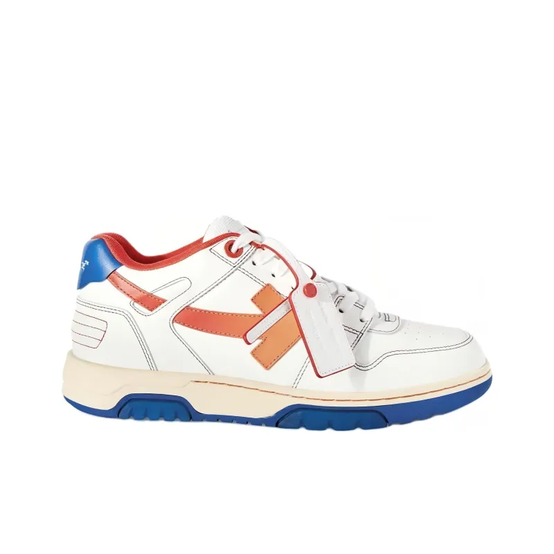 OFF WHITE Out Of Office Ooo Low Tops White Orange Blue Contrast Stitching-1