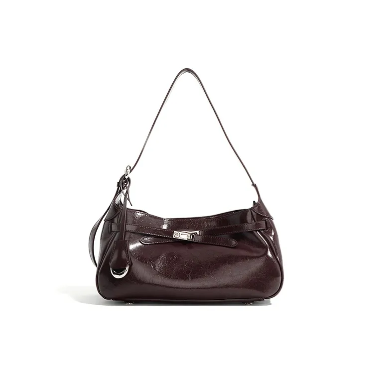 FAIRWHALE Cow Leather Shoulder Bag Regular Women's Mocha/Vintage Red/Premium Black/Moon White-8