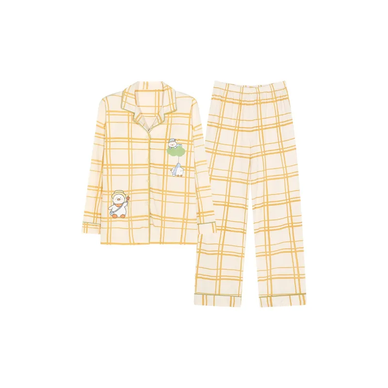 UAVAE Pajama Set Women's Apricot Yellow-0