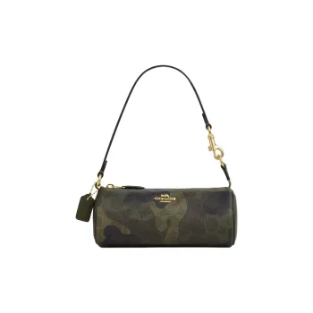 COACH Nolita Coated Canvas Handbag Shoulder Bag Small Size Women's Dark Green