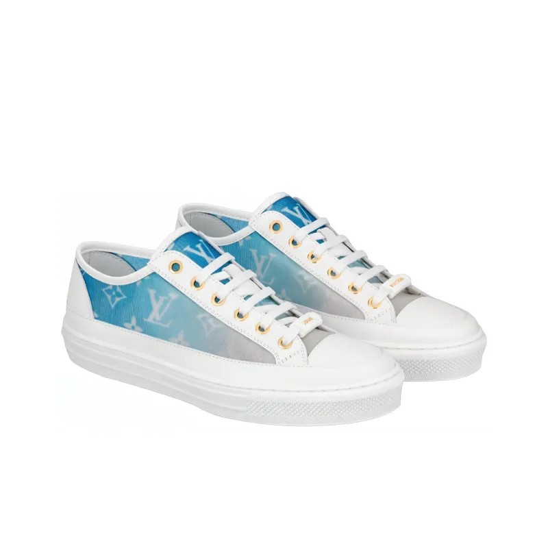 LOUIS VUITTON Stellar Sneakers 'White With Fading Blue Monogram' Women's-2