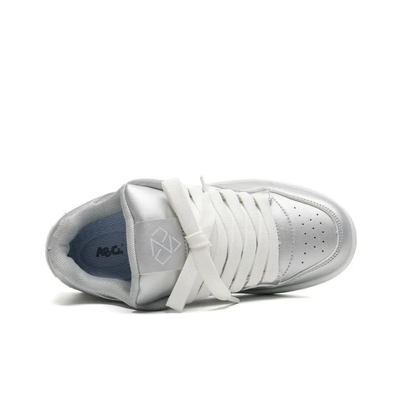 ABCIO Water-Resistant Cushioning Coverage Low-Top Skateboard Shoes Unisex White Moon Pink-5