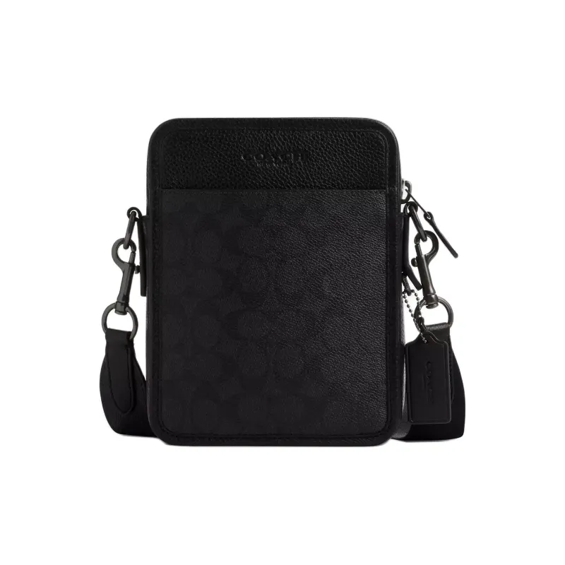 COACH Sullivan Coated Canvas Crossbody Bag Shoulder Bag Small Size Men's Charcoal & Black-0