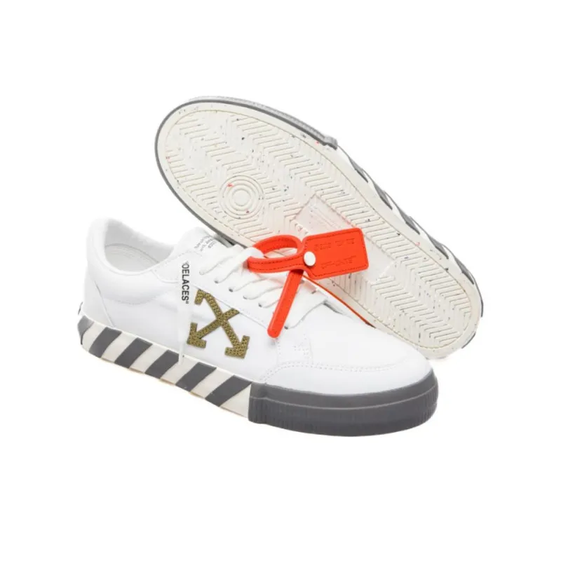 OFF WHITE Vulcanized Low White Khaki Canvas-4