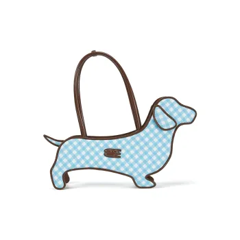 Crying Center PU Sausage Dog Bag, One Shoulder Handbag Regular Unisex Black/Blue