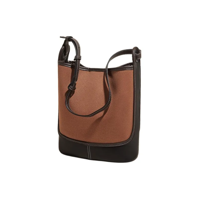Marino Orlandi Fabric With Synthetic Leather Shoulder Bag Shoulder Bag Women's Coffee Black/Apricot Blue/Brown Black-31