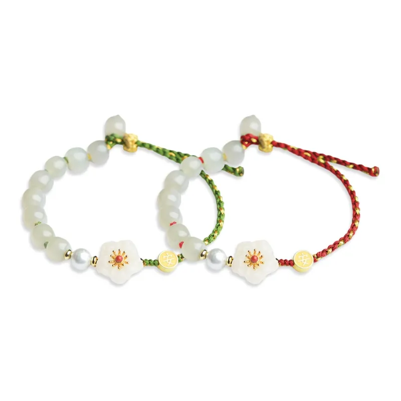 WANLIACC Colored Glaze Encounter Peach Blossom Bracelet Women's-2