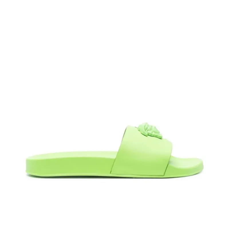 VERSACE Odor-Resistant Slide Slippers Men's Green-1