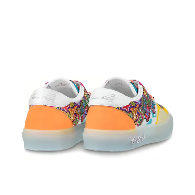 LOUIS VUITTON Ollie Suede Sequin Monogram Sneakers 'Yellow'-3