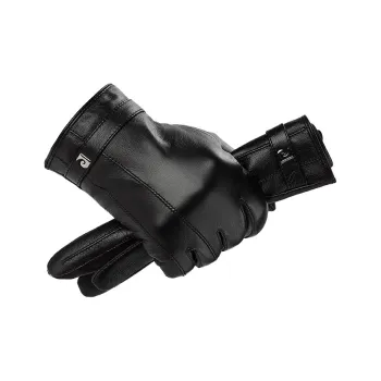 PIERRE CARDIN Sheepskin Gloves Men's Black